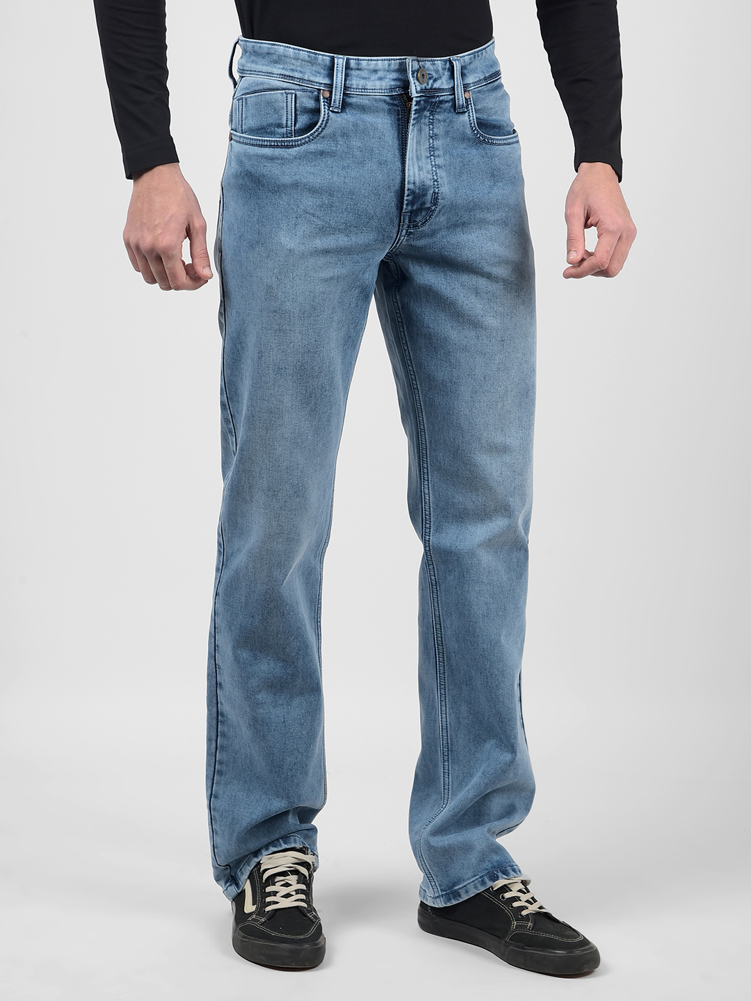 Numero Uno Men Solid Light Blue Jeans